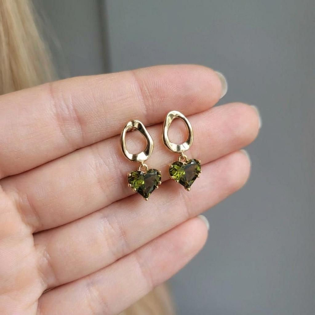 Øredobber - Oliven hjerter