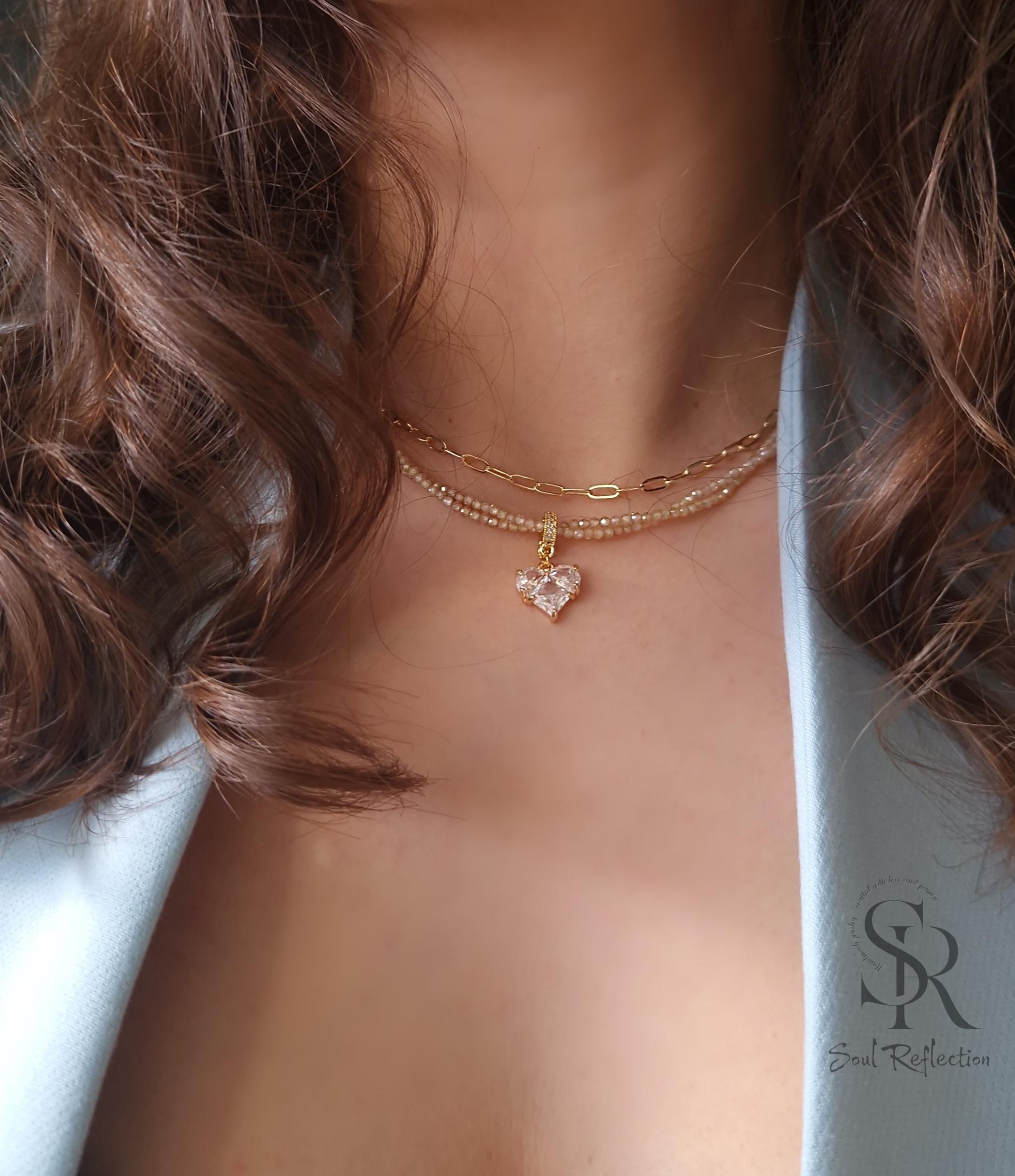 Smykkesett med zirkonia halskjeder