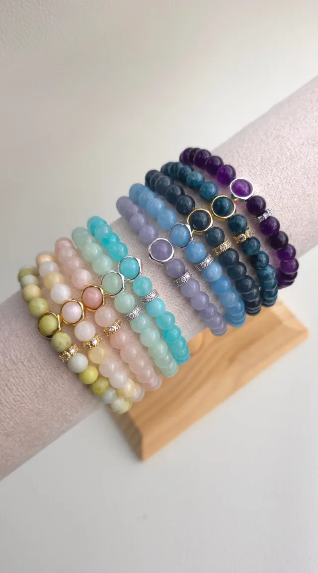 Aura Collection | Armbånd med naturlige steiner 6 mm